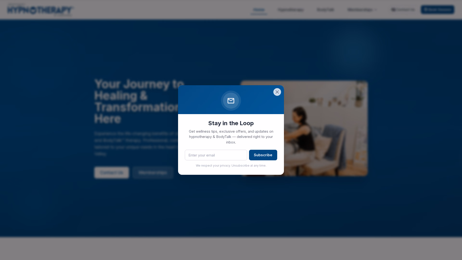 Okanagan Hypnotherapy & Wellness about page (desktop)